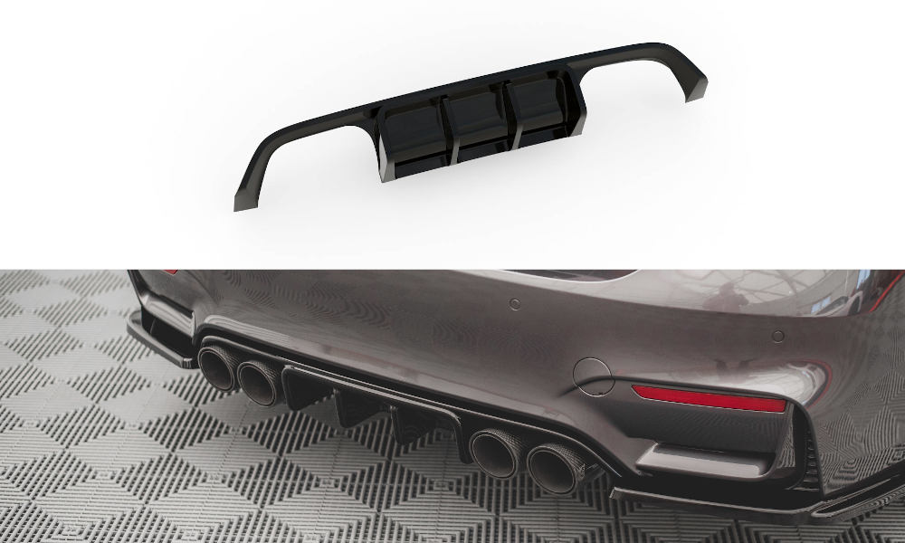 Maxton Design Diffusor Heck Ansatz für BMW M4 F82 schwarz Hochglanz