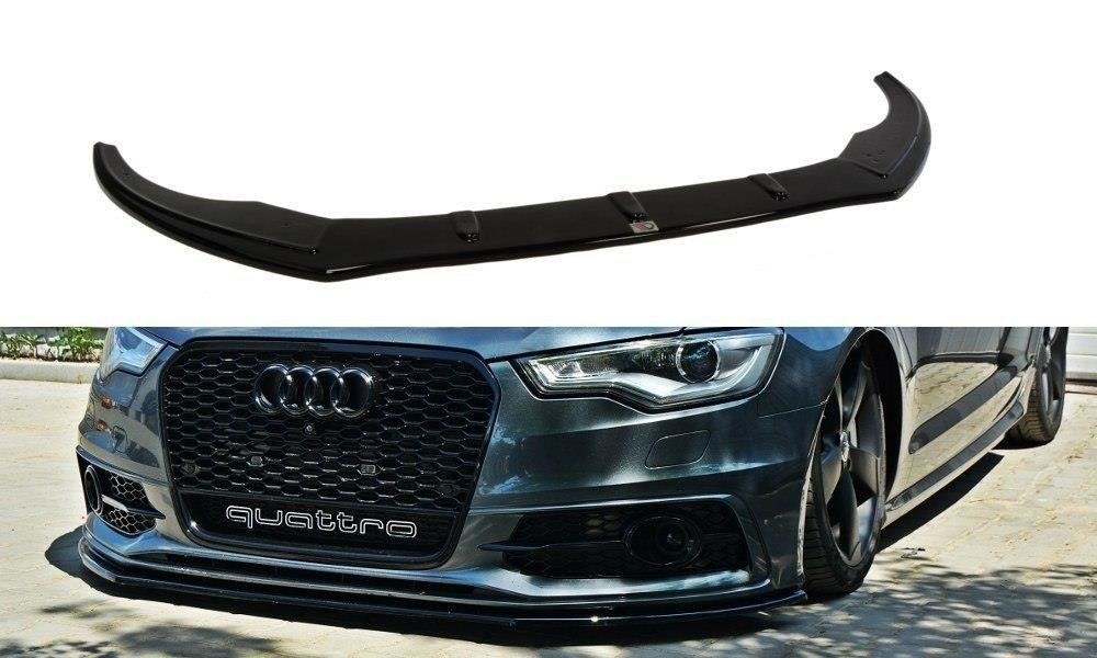 Maxton Design Front Ansatz V.1 für Audi S6 / A6 S-Line C7 schwarz Hochglanz