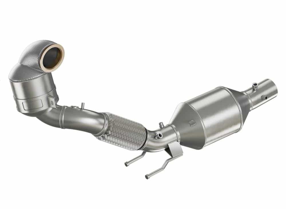 HJS Ø 76mm Vorderrohr / Downpipe mit Kat (S1 OPF)