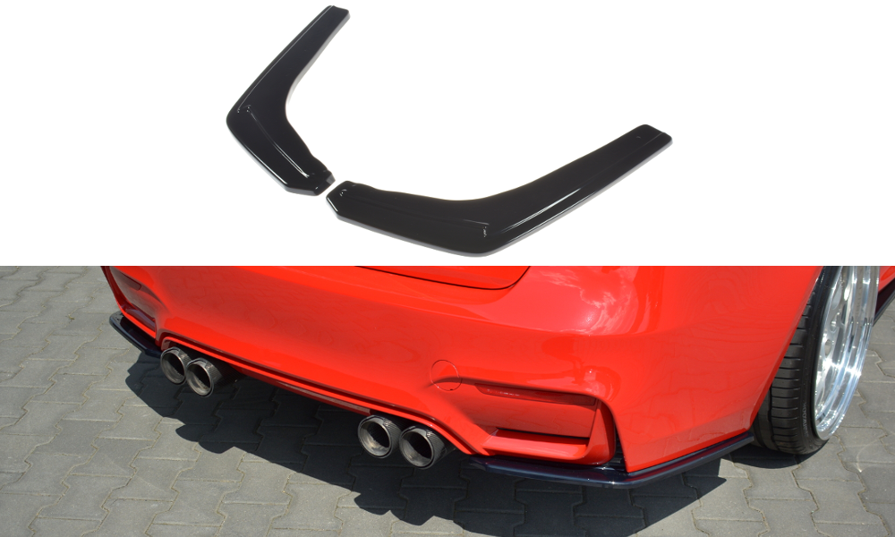 Maxton Design Heck Ansatz Flaps Diffusor V.1 für BMW M3 F80 schwarz Hochglanz