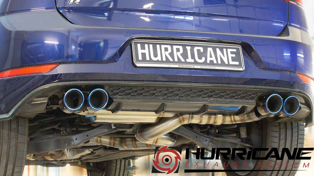 Hurricane 3,5" Auspuffanlage für VW Golf 7.5 R OPF V2 Hurricane 3,5" Auspuffanlage für VW Golf 7.5 R OPF V2