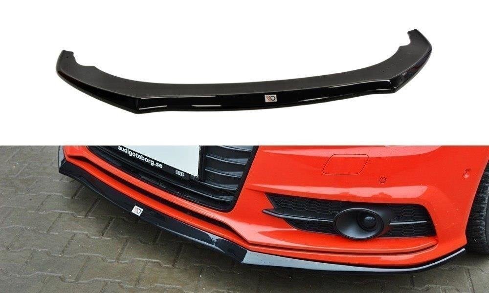 Maxton Design Front Ansatz für Audi S7 / A7 S-Line C7 FL schwarz Hochglanz